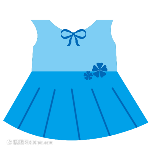 卡通手繪嬰兒衣物藍色裙子