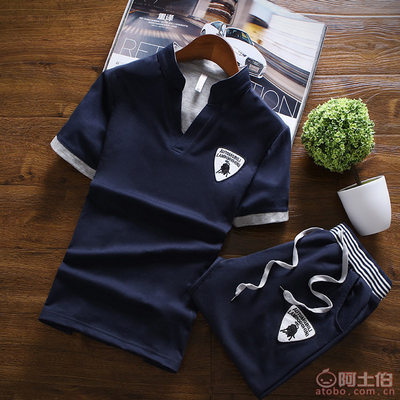 【灰色地帶廠家直銷短袖套裝男式韓版立領公牛短褲套裝速賣通大碼短袖套裝1701】石獅市高世炎服裝商行 - 產品庫